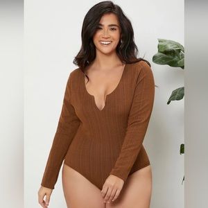 Chestnut Brown Ripped Bodysuit